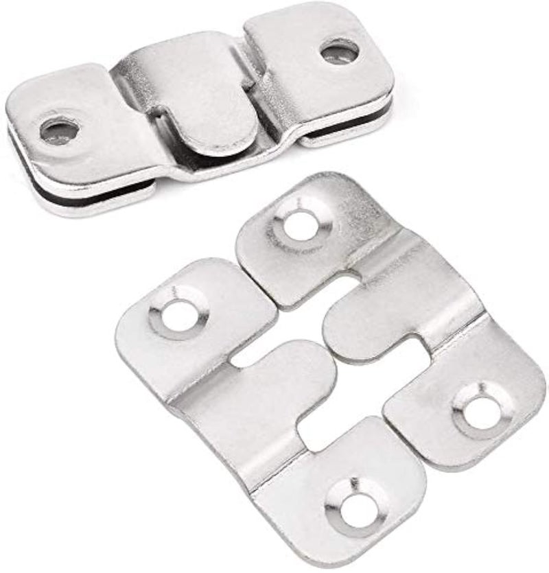 Tiberham Flush Mount Bracket, Tiberham Interlocking Photo Frame Hook, Heavy Duty Picture Hanger Z Clip Bracket for Large Picture Display Art Gallery Wall Mount Hardware (10 Pairs) - Image 2